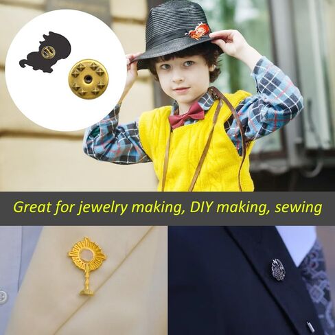 100 PCS Metal Locking Pin Backs,Brass Metal Locking Pin Keepers for Brooch Tie Hat Badge （Bronze/BJ） in Saudi Arabia