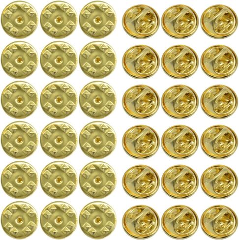 100 PCS Metal Locking Pin Backs,Brass Metal Locking Pin Keepers for Brooch Tie Hat Badge （Bronze/BJ） in Saudi Arabia