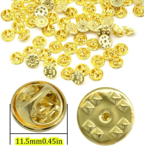 100 PCS Metal Locking Pin Backs,Brass Metal Locking Pin Keepers for Brooch Tie Hat Badge （Bronze/BJ） in Saudi Arabia