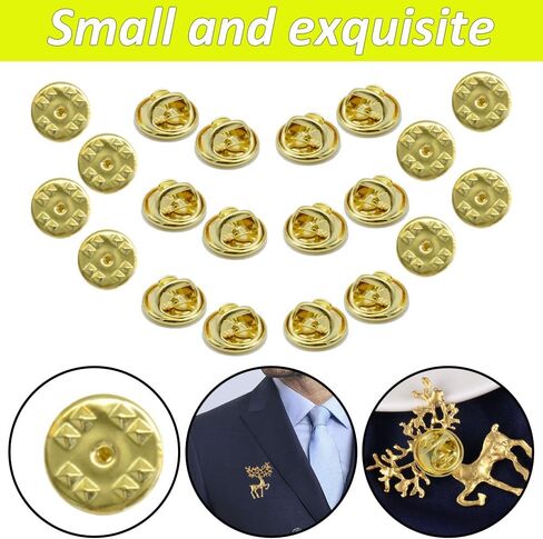100 PCS Metal Locking Pin Backs,Brass Metal Locking Pin Keepers for Brooch Tie Hat Badge （Bronze/BJ） in Saudi Arabia