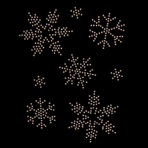 FINGERINSPIRE 6 Sheet Snowflake Rhinestone Iron on Transfer 48 pcs Multi-Snowflake Shape Glass Rhinestone Hotfix Appliques Bisque Color Glitter Rhinestone Hot Melt Patches for Christmas Clothes Decor in Kuwait