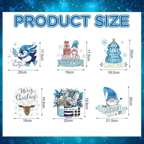 Ferraycle 30 Pcs Winter Iron on Transfers for T Shirts Winter Snow Heat Transfer Blue Ready to Press Decals Stickers Patches Design for Clothing DIY Craft Decoration(Winter Theme) in Kuwait