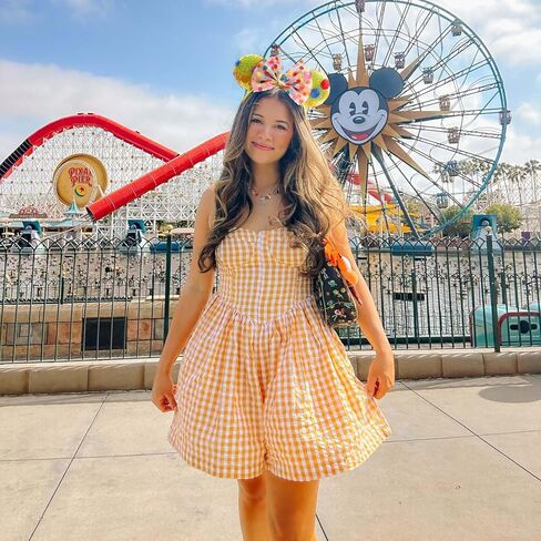 JIAHANG Polka Dot Mic Mouse Ear Headband Sequin Bow Festival Costume Headwear Amusement Park Headpiece for Women Girls in Kuwait