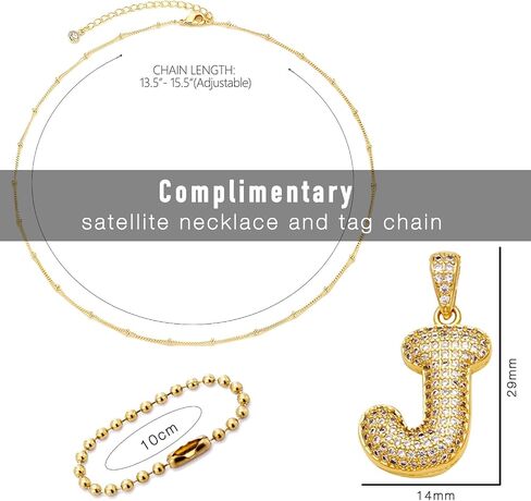 stino Cubic Zirconia Bubble Letter Charm for Jewelry Making, Alphabeta Initial Neclace Pendant, Gold Tone Brass in Saudi Arabia