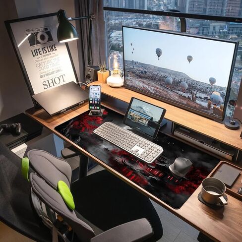 Extended Gaming Mouse Pad, Large Mouse Mat 3 mm Nature Rubber Base Mousepad with Stitched Edges, Non-Slip Desk Mat for Office Home Great Gift 31.5x11.8 Inch (Dark Canyon 5) in Saudi Arabia