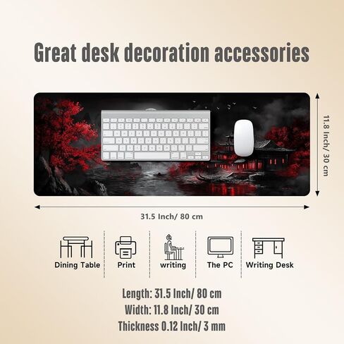 Extended Gaming Mouse Pad, Large Mouse Mat 3 mm Nature Rubber Base Mousepad with Stitched Edges, Non-Slip Desk Mat for Office Home Great Gift 31.5x11.8 Inch (Dark Canyon 5) in Saudi Arabia