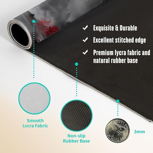 Extended Gaming Mouse Pad, Large Mouse Mat 3 mm Nature Rubber Base Mousepad with Stitched Edges, Non-Slip Desk Mat for Office Home Great Gift 31.5x11.8 Inch (Dark Canyon 5) in Saudi Arabia
