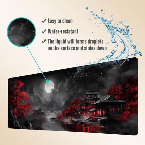 Extended Gaming Mouse Pad, Large Mouse Mat 3 mm Nature Rubber Base Mousepad with Stitched Edges, Non-Slip Desk Mat for Office Home Great Gift 31.5x11.8 Inch (Dark Canyon 5) in Saudi Arabia