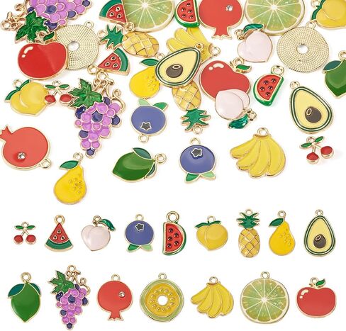 Enamel Fruit Charms Assorted Fruits Pendants Fruit Metal Dangle Charms Cute Hang Ornament for DIY Crafts Jewelry Making in Saudi Arabia
