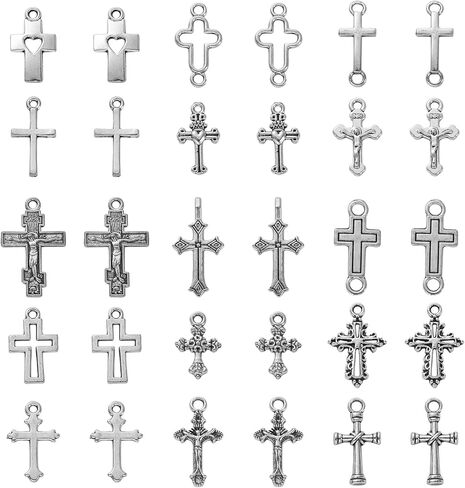 Ornazy 150 PCS 15 Styles Silver Silver Small Charms Vintage Deneric Dener in Saudi Arabia