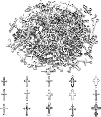 Ornazy 150 PCS 15 Styles Silver Silver Small Charms Vintage Deneric Dener in Saudi Arabia