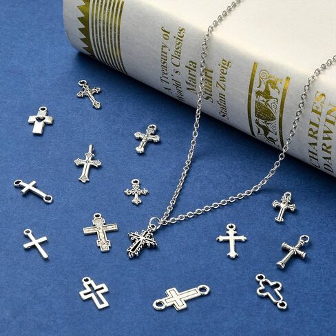 Ornazy 150 PCS 15 Styles Silver Silver Small Charms Vintage Deneric Dener in Saudi Arabia