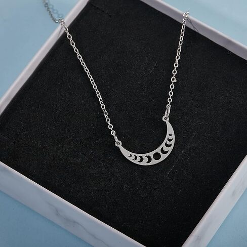 10 Pieces Moon Phase Charms 304 Stainless Steel Moon Pendants Crescent Charm Pendants for Jewelry Necklace Bracelet Earring Making in Saudi Arabia