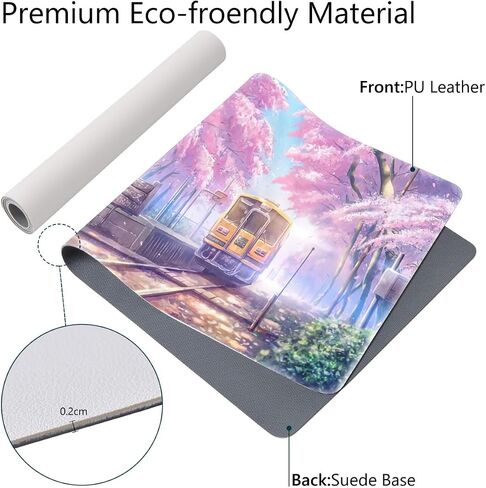 Sunflowers Leopard Large Mouse Pad, PU Leather Desk Pad Protector, Non-Slip Computer Desk Writing Mat, Gaming Keyboard Mouse Pad, Office Desk Accessories in Saudi Arabia