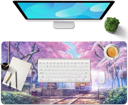Sunflowers Leopard Large Mouse Pad, PU Leather Desk Pad Protector, Non-Slip Computer Desk Writing Mat, Gaming Keyboard Mouse Pad, Office Desk Accessories in Saudi Arabia