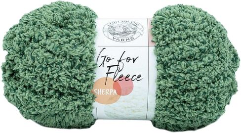 Lion Brand Go for Fleece Sherpa Fern 937-171 (3-Skeins - Same Dye Lot) Jumbo #7 Polyester Yarn for Crocheting and Knitting with Project Bag in Saudi Arabia