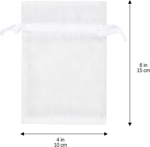 SHYRABBIT White Organza bags 4x6 Inches 100PCS,Mesh Candy Bags,Wedding Favor Bags (White) in Saudi Arabia
