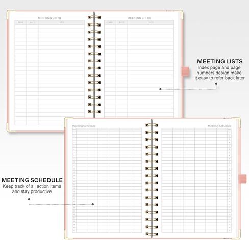 كمبيوتر محمول لقاء Emshoi لمنظمة العمل - دفتر مخطط العمل مع عناصر العمل ، ومشاريع أعمال الأعمال التجارية ، واللوازم المكتبية للرجال والنساء - 140 صفحة ، A5 (6.1 "x8.27") PINK in Kuwait