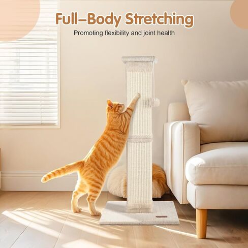 Cat Scratfer Post 33 Int للقطط الداخلية ، Post Scratch Post High Cat Beige in Kuwait
