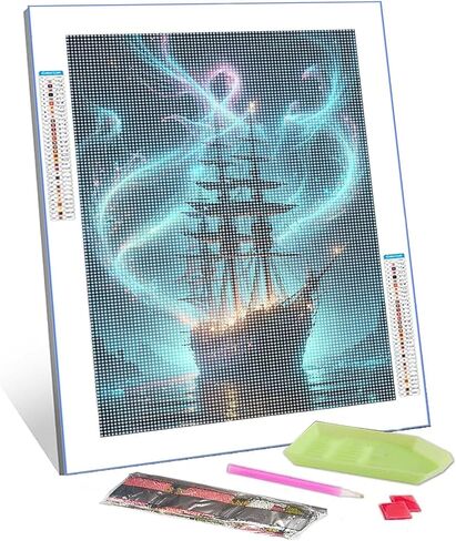 Mahuniya Premium 5D DIY Diamond Painting Kit للبالغين-سفينة ماسو ، مجموعة اللوحة الماس ، مجموعة تطريز كروس لزخارف الجدار المذهلة 12 * 16inch/30 * 40 سم (غير قابلة للإطار) in Kuwait