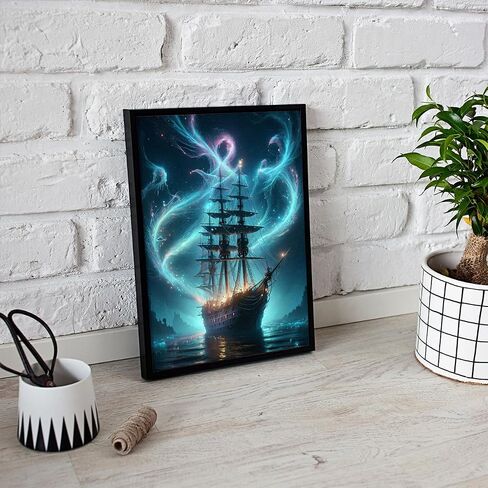 Mahuniya Premium 5D DIY Diamond Painting Kit للبالغين-سفينة ماسو ، مجموعة اللوحة الماس ، مجموعة تطريز كروس لزخارف الجدار المذهلة 12 * 16inch/30 * 40 سم (غير قابلة للإطار) in Kuwait