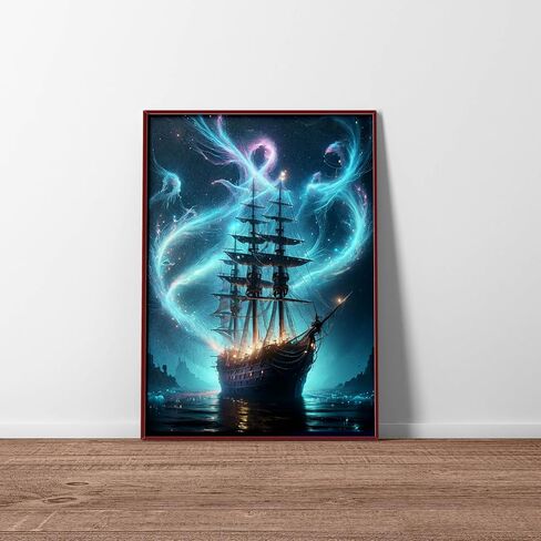 Mahuniya Premium 5D DIY Diamond Painting Kit للبالغين-سفينة ماسو ، مجموعة اللوحة الماس ، مجموعة تطريز كروس لزخارف الجدار المذهلة 12 * 16inch/30 * 40 سم (غير قابلة للإطار) in Kuwait