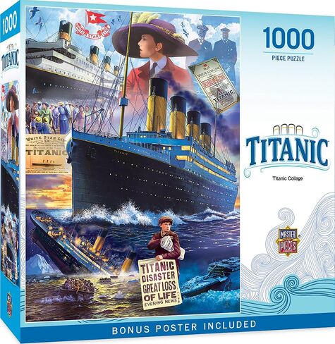 MasterPieces 1000 Piece Jigsaw Puzzle for Adults, Family, Or Youth - Titanic Collage - 19.25"x26.75" in Kuwait