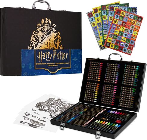 Harry Potter Colored Pencils 130pcs Art Supplies Drawing Kit School Supplies Painting Girls Drawing Pencils Art Kit Travel Case with Crayons Arts and Crafts for Kids 4-12 (Black) in Saudi Arabia