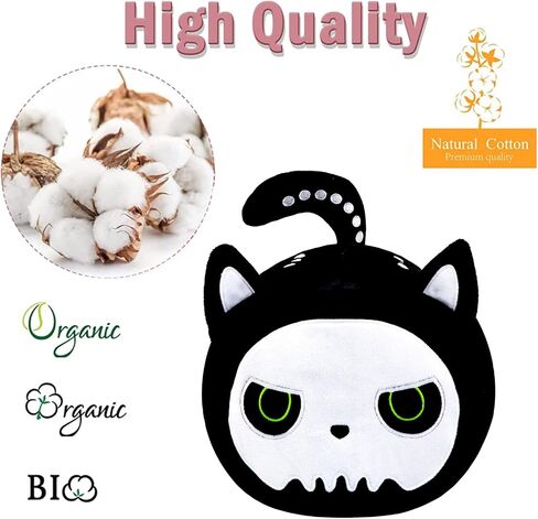 Halloween Stuffed Plush Toys, Halloween Black Cat Plush Toy, Skeleton Black Cat Stuffed Animal Pillows Black Cat Plushie Toys Gifts for Kids Adults Birthday Halloween Home Decor in Saudi Arabia