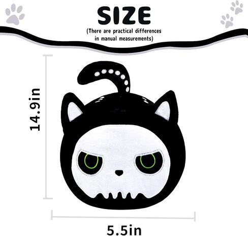 Halloween Stuffed Plush Toys, Halloween Black Cat Plush Toy, Skeleton Black Cat Stuffed Animal Pillows Black Cat Plushie Toys Gifts for Kids Adults Birthday Halloween Home Decor in Saudi Arabia