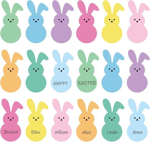 Whaline 54Pcs Easter Bunny Cutouts Colorful Rabbit Shape Paper Cutting with 100Pcs Glue Points Spring Assorted Bulletin Board Decor for DIY Craft Art School Home Party Favor in Kuwait