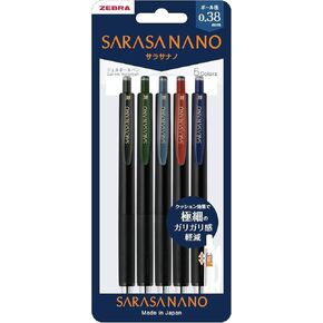 Nano Gel Ballpoint Pen 0.38mm Extra Fine Point Rubber Grip 5 Vintage Colors Set JJX72-5C-V-N Japan Import With Original Stylus Ballpoint Touch Pen