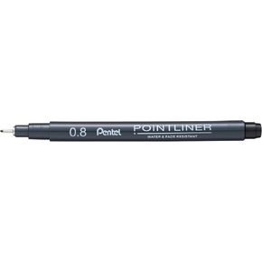Pentel Arts Pointliner Drawing Pen ، 0.8 مم ، حبر أسود ، صندوق من 12 أقلام (S20P-8A)