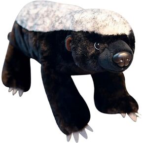 ZHONGXIN MADE Simulation Honey Badger Plush Toy - Black 16'' Realistic Wild African Badger Stuffed Animal Toys, Lifelike Standing Wild Animals Plush Toy Collection Gifts for Kids (16 inch)