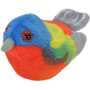 Wild Republic Audubon Birds Painted Bunting Plush with Authentic Bird Sound, Stuffed Animal, Bird Toys for Kids & Birders