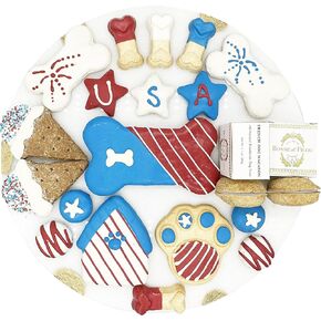 Bonne et Filou - Red White & Blue Themed Dog Treats Gift Boxx