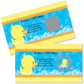 Big Dot of Happiness Ducky Duck - Baby Shower or Birthday Party Game Scratch Off Cards - 22 Count