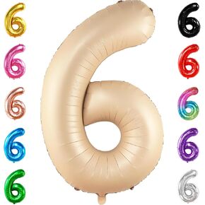 KatchOn Giant Hot Pink Number 6 Balloon - 40 Inch | 6th Birthday Decoration