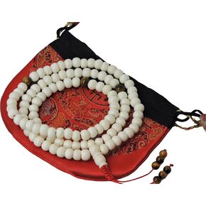 Yak Bone Mala 108 حبات مع فواصل نمر العين