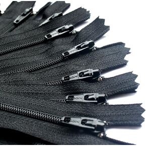 100 YKK Black Zipper (7" Inches) For Slacks, Shirts,Bags, Pouches and Craft projects-Made in USA