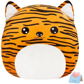 15" Cute Tiger Plush Pillow Stuffed Animal Super Soft Sofa Cushion Plush Toy Car Trip Home Decors Birthday Valentines Gift for Kids Grandson Daughter Son