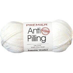 Premier Yarns Anti-Pilling Everyday Solid Yarn, Soft Acrylic Yarn, Ideal Yarn for Crocheting and Knitting, Machine Washable, 180 yds, Snow White