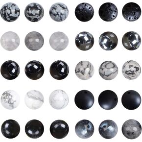 FYGEM 300pcs 10 Colors Wooden Loose Round Beads 6MM for DIY Jewelry Making Hole Size 1.3mm for Bracelet Necklace Earrings (10-Colors Wooden)