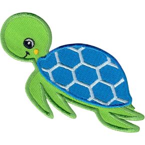 Sea Turtle Patch, Iron On/Sew On - Appliques for Kids Children