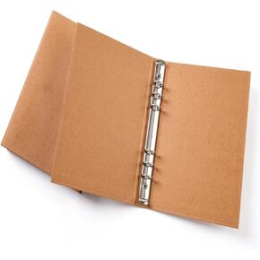 A6 Binder 6 Ring, 2 Pack Kraft A6 Paper Covered, Sturdy, DIY Binder for Money Saving, Budgeting Planner, Cuaderno para Ahorrar Dinero, Archiving Planner Page, Notebook