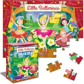 Floor Puzzles for Kids Ages 3-5 Premium 48-Piece 20 x 14 Inch Ballerinas Princess Jigsaw Puzzles for Kids Ages 4-8