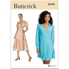 Butterick Misses' Wrap Dress in Two Lengths Sewing Pattern Kit, Design Code B6928, Sizes 8-10-12-14-16