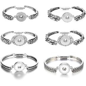 Vintage Snap Jewelry Bracelet Snaps Button Bracelet fit 18-20mm Interchangeable Jewelry Pack of 6pcs
