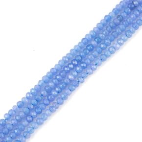 2 Strands Adabele Natural Aquamarine Blue Quartz Healing Gemstone 4mm Small Faceted Rondelle Loose Beads Gem Stone Spacer (214-230pcs) for Jewelry Making GH1R-14