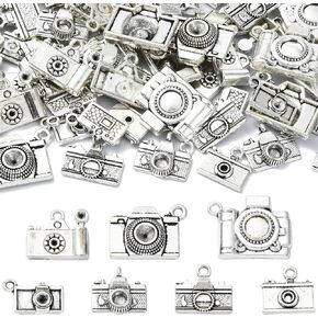 UR URLIFEHALL 70 Pcs Alloy Camera Charms Photography Charms Tibetan Antique Silver Charms Pendants for DIY Crafting Bracelet Making